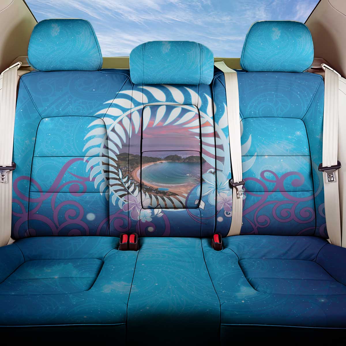 New Zealand Matapouri Beach Landscape Back Car Seat Cover LT05 One Size Blue - Polynesian Pride