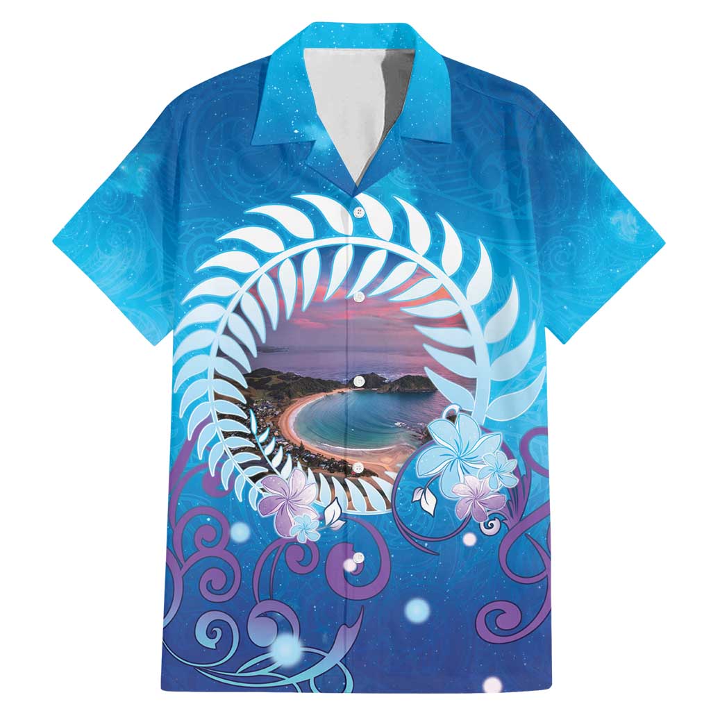 New Zealand Matapouri Beach Landscape Family Matching Mermaid Dress and Hawaiian Shirt LT05 Dad's Shirt - Short Sleeve Blue - Polynesian Pride
