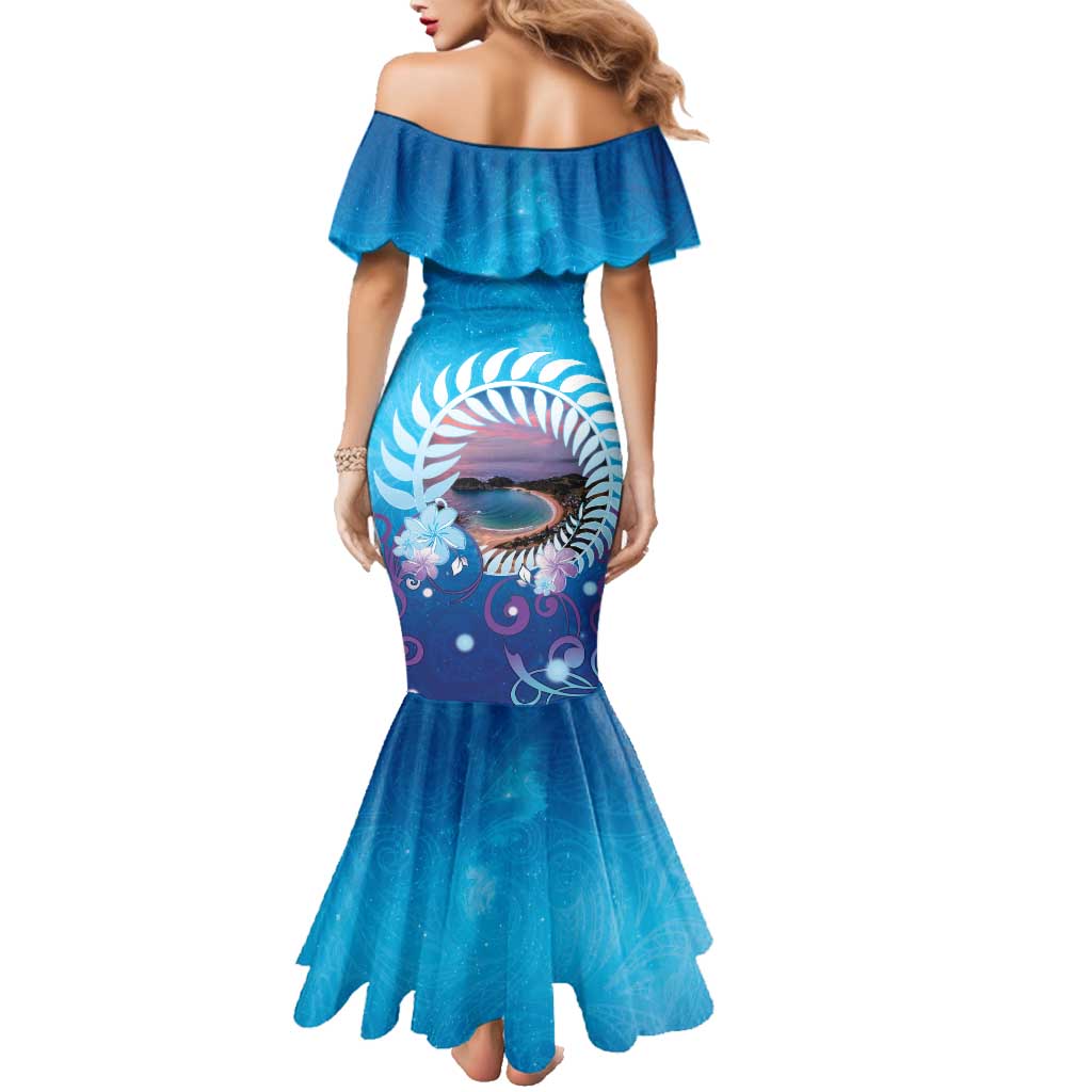 New Zealand Matapouri Beach Landscape Family Matching Mermaid Dress and Hawaiian Shirt LT05 - Polynesian Pride
