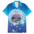 New Zealand Matapouri Beach Landscape Family Matching Off The Shoulder Long Sleeve Dress and Hawaiian Shirt
