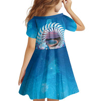 New Zealand Matapouri Beach Landscape Family Matching Off Shoulder Short Dress and Hawaiian Shirt LT05 - Polynesian Pride