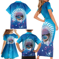 New Zealand Matapouri Beach Landscape Family Matching Short Sleeve Bodycon Dress and Hawaiian Shirt LT05 - Polynesian Pride