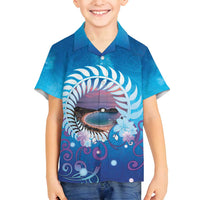 New Zealand Matapouri Beach Landscape Family Matching Tank Maxi Dress and Hawaiian Shirt LT05 Son's Shirt Blue - Polynesian Pride