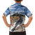 New Zealand Mount Taranaki Landscape Family Matching Off The Shoulder Long Sleeve Dress and Hawaiian Shirt Kokako Bird Polynesian Style