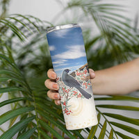 New Zealand Mount Taranaki Landscape Skinny Tumbler Kokako Bird Polynesian Style LT05 - Polynesian Pride