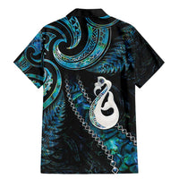 New Zealand Aotearoa Family Matching Mermaid Dress and Hawaiian Shirt Maori Manaia Paua Shell Glitter Turquoise LT05 - Polynesian Pride