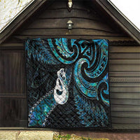 New Zealand Aotearoa Quilt Maori Manaia Paua Shell Glitter Turquoise LT05 - Polynesian Pride