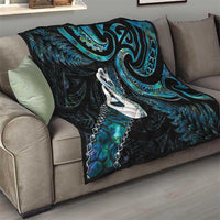 New Zealand Aotearoa Quilt Maori Manaia Paua Shell Glitter Turquoise LT05 - Polynesian Pride