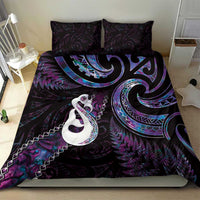 New Zealand Aotearoa Bedding Set Maori Manaia Paua Shell Glitter Purple LT05 - Polynesian Pride