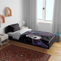 New Zealand Aotearoa Bedding Set Maori Manaia Paua Shell Glitter Purple LT05 - Polynesian Pride