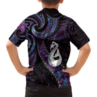 New Zealand Aotearoa Hawaiian Shirt Maori Manaia Paua Shell Glitter Purple LT05 - Polynesian Pride