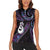 New Zealand Aotearoa Women Sleeveless Polo Shirt Maori Manaia Paua Shell Glitter Purple