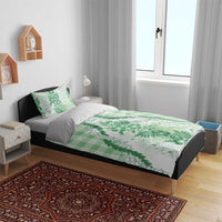 Aloha Hawaii Palaka Bedding Set Green Plumeria Lei - Polynesian Pride