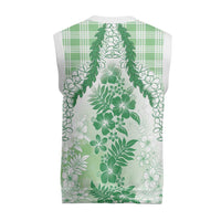 Aloha Hawaii Palaka Christmas Knitted V-Neck Vest Green Plumeria Lei LT05 - Polynesian Pride