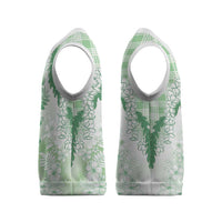 Aloha Hawaii Palaka Christmas Knitted V-Neck Vest Green Plumeria Lei LT05 - Polynesian Pride