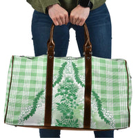 Aloha Hawaii Palaka Travel Bag Green Plumeria Lei - Polynesian Pride