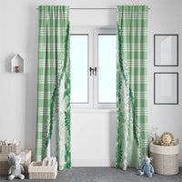 Aloha Hawaii Palaka Window Curtain Green Plumeria Lei - Polynesian Pride