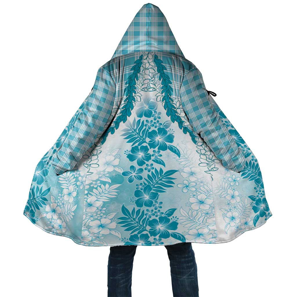 Aloha Hawaii Palaka Cloak Blue Plumeria Lei - Polynesian Pride