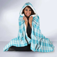 Aloha Hawaii Palaka Hooded Blanket Blue Plumeria Lei - Polynesian Pride