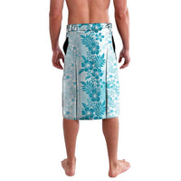 Aloha Hawaii Palaka Lavalava Blue Plumeria Lei - Polynesian Pride