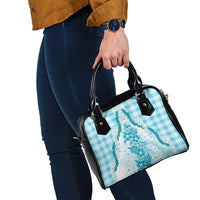 Aloha Hawaii Palaka Shoulder Handbag Blue Plumeria Lei - Polynesian Pride