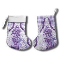 Aloha Hawaii Palaka Christmas Stocking Purple Plumeria Lei - Polynesian Pride