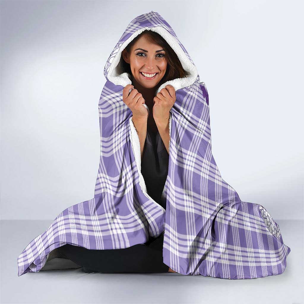 Aloha Hawaii Palaka Hooded Blanket Purple Plumeria Lei - Polynesian Pride