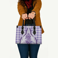 Aloha Hawaii Palaka Leather Bag Purple Plumeria Lei - Polynesian Pride