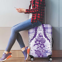Aloha Hawaii Palaka Luggage Cover Purple Plumeria Lei LT05 - Polynesian Pride