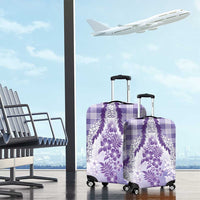 Aloha Hawaii Palaka Luggage Cover Purple Plumeria Lei LT05 - Polynesian Pride