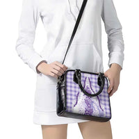 Aloha Hawaii Palaka Shoulder Handbag Purple Plumeria Lei - Polynesian Pride