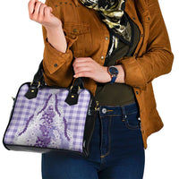 Aloha Hawaii Palaka Shoulder Handbag Purple Plumeria Lei - Polynesian Pride