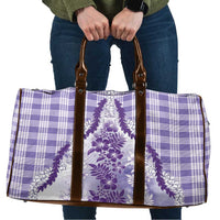 Aloha Hawaii Palaka Travel Bag Purple Plumeria Lei - Polynesian Pride
