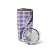 Aloha Hawaii Palaka Tumbler Cup Purple Plumeria Lei - Polynesian Pride