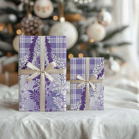 Aloha Hawaii Palaka Wrapping Paper Purple Plumeria Lei