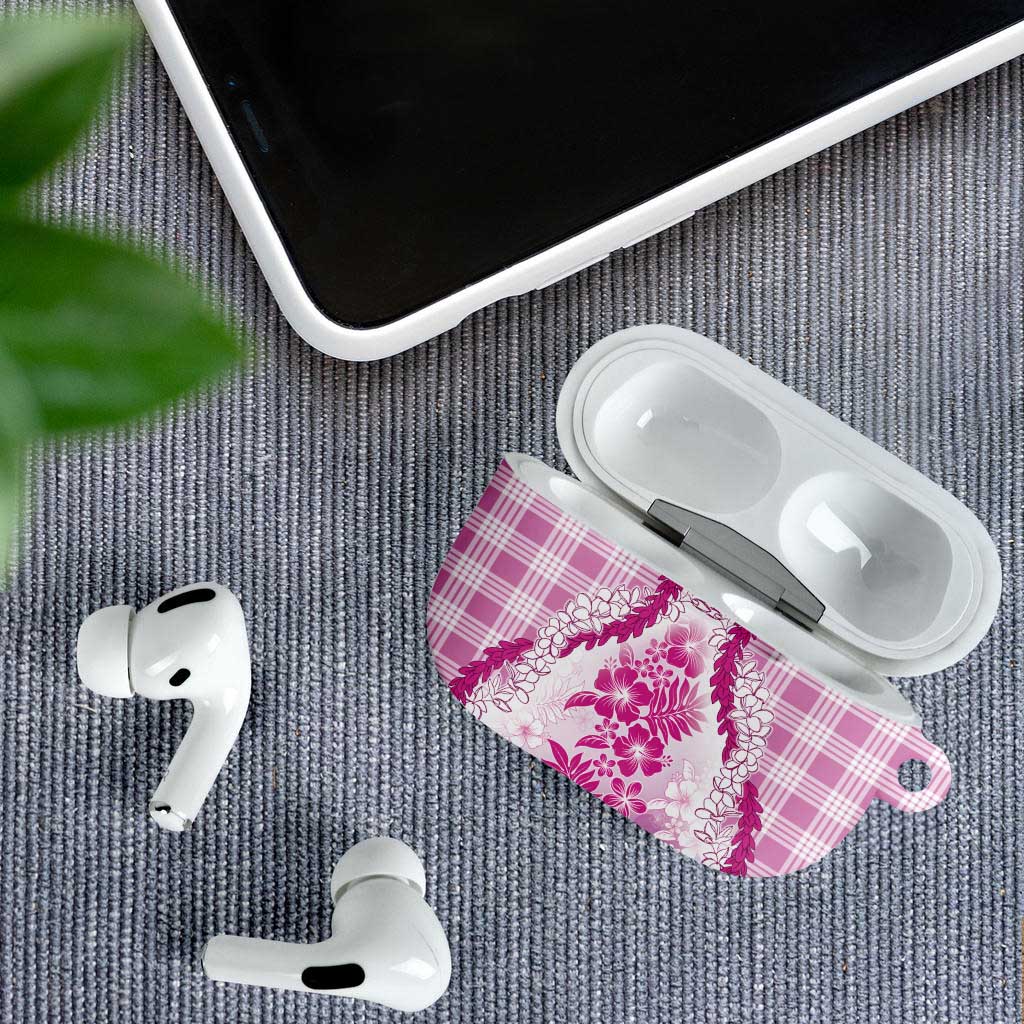 Aloha Hawaii Palaka AirPods Case Pink Plumeria Lei - Polynesian Pride