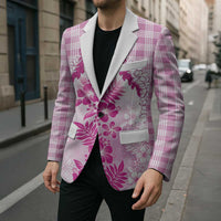 Aloha Hawaii Palaka Blazer Pink Plumeria Lei - Polynesian Pride