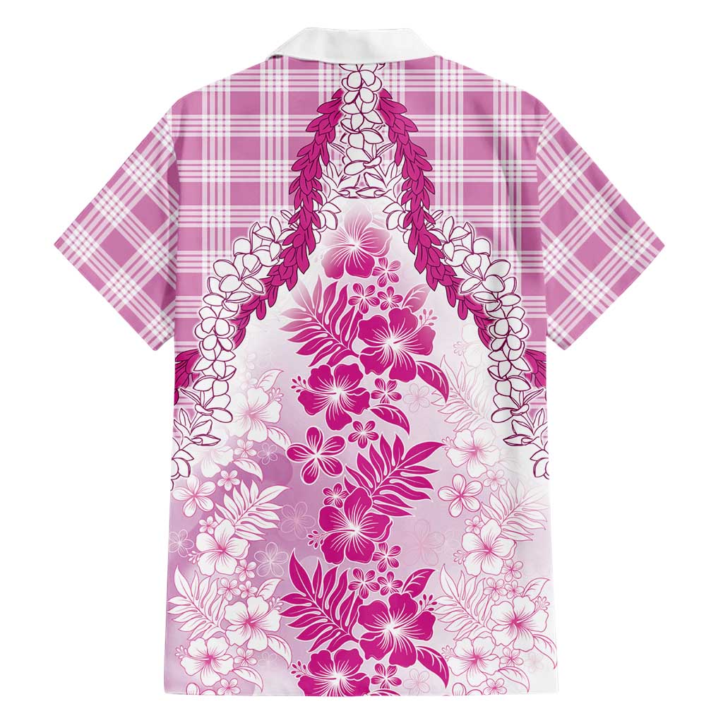 Aloha Hawaii Palaka Family Matching Mermaid Dress and Hawaiian Shirt Pink Plumeria Lei LT05 - Polynesian Pride