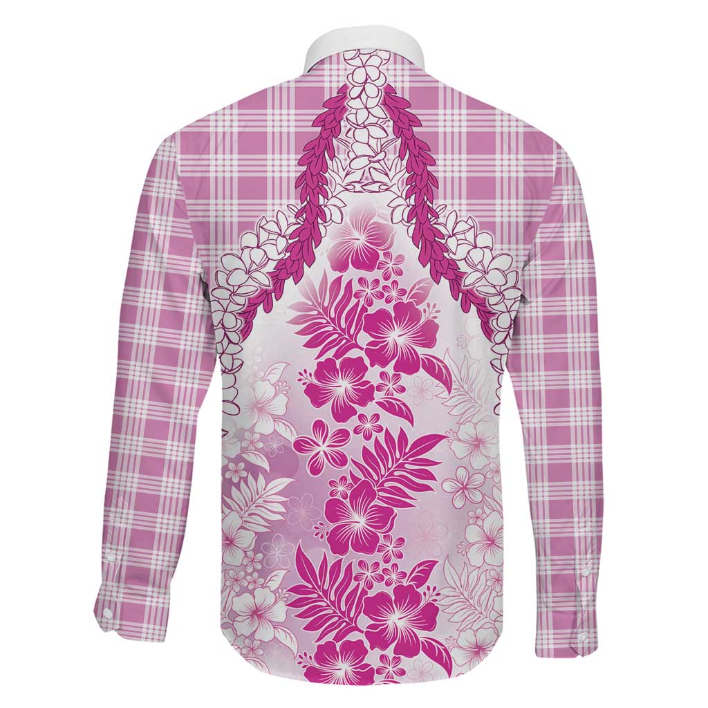 Aloha Hawaii Palaka Family Matching Puletasi and Hawaiian Shirt Pink Plumeria Lei LT05 - Polynesian Pride