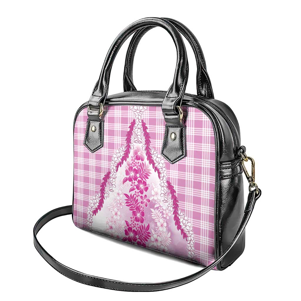 Aloha Hawaii Palaka Shoulder Handbag Pink Plumeria Lei - Polynesian Pride