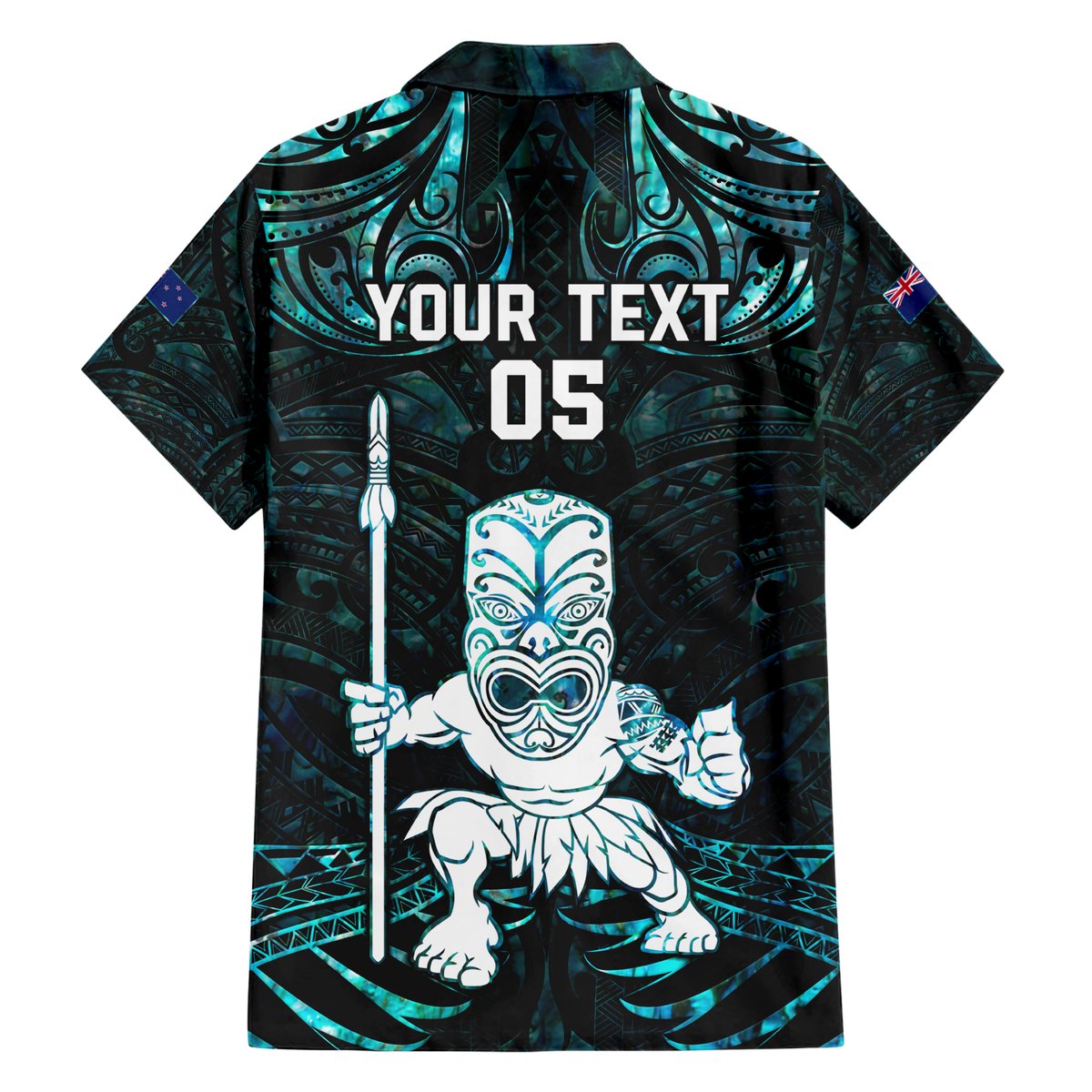 Custom New Zealand Maori Taiaha Hawaiian Shirt Tiki Warrior Paua Shell LT05 - Polynesian Pride