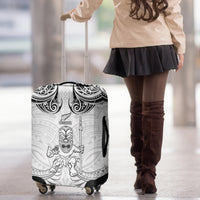 New Zealand Maori Taiaha Luggage Cover Tiki Warrior White LT05 - Polynesian Pride