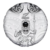 New Zealand Maori Taiaha Spare Tire Cover Tiki Warrior White LT05 - Polynesian Pride