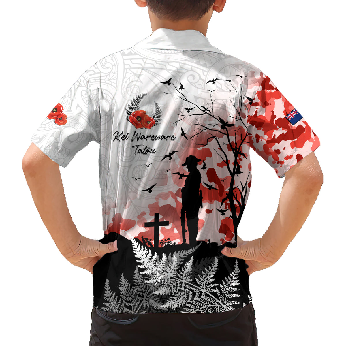 Kei Wareware Tatou New Zealand ANZAC Day Kid Hawaiian Shirt Lest We Forget LT05 - Polynesian Pride