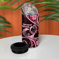 New Zealand Valentine 4 in 1 Can Cooler Tumbler Aroha Sweet Pink Piwakawaka LT05 - Polynesian Pride