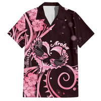 New Zealand Valentine Family Matching Summer Maxi Dress and Hawaiian Shirt Aroha Sweet Pink Piwakawaka LT05 Dad's Shirt - Short Sleeve Pink - Polynesian Pride