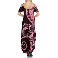 New Zealand Valentine Family Matching Summer Maxi Dress and Hawaiian Shirt Aroha Sweet Pink Piwakawaka LT05 - Polynesian Pride