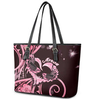 New Zealand Valentine Leather Tote Bag Aroha Sweet Pink Piwakawaka