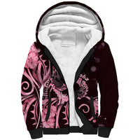 New Zealand Valentine Sherpa Hoodie Aroha Sweet Pink Piwakawaka LT05 Unisex Pink - Polynesian Pride