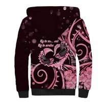 New Zealand Valentine Sherpa Hoodie Aroha Sweet Pink Piwakawaka LT05 - Polynesian Pride